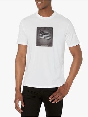 Armani Exchange Men's Flag Logo Graphic Print T-Shirt